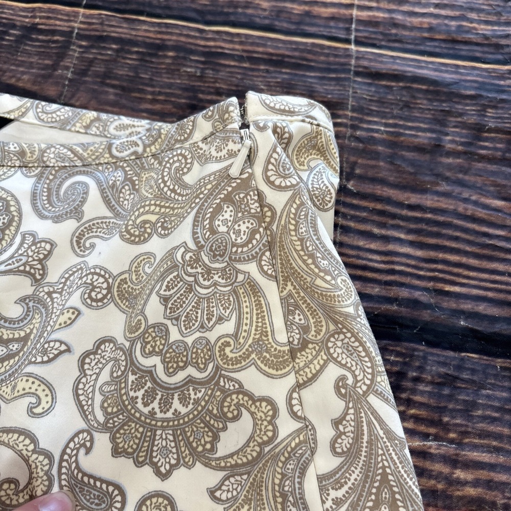 Brooks Brothers 346 Paisley Pencil Skirt Cotton Spandex Lined Size 14 - Picture 6 of 7
